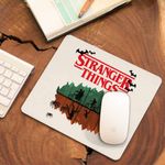 PC, gaming si accesorii - Periferice PC - Mousepad - Mousepad Stranger Things Padure Bicilete Abis Monstri CoolTrend, 21x19cm - Infinity.ro