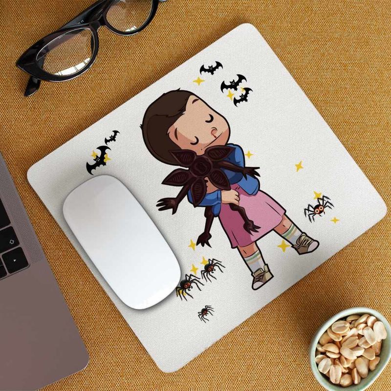 PC, gaming si accesorii - Periferice PC - Mousepad - Mousepad Stranger Things Eleven Demogorgon Chibi CoolTrend, 21x19cm - Infinity.ro