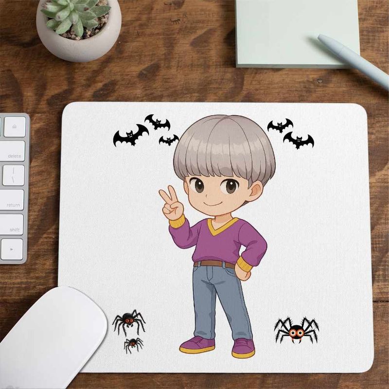 PC, gaming si accesorii - Periferice PC - Mousepad - Mousepad Huntrix Saja Boys Mystery Kpop CoolTrend, 21x19cm - Infinity.ro