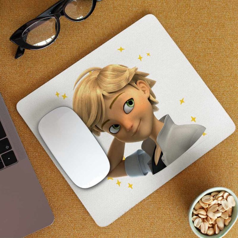 PC, gaming si accesorii - Periferice PC - Mousepad - Mousepad Adrien Agreste Miraculos Adrian Motanul Noir CoolTrend, 21x19cm - Infinity.ro