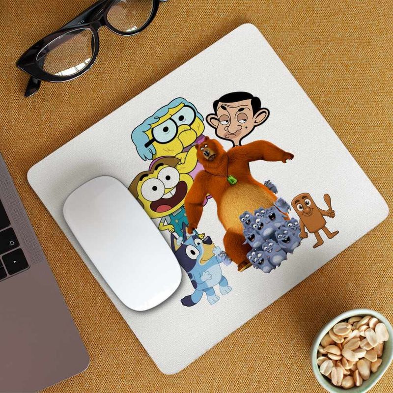 PC, gaming si accesorii - Periferice PC - Mousepad - Mousepad Familia Green Mr Bean Grizzy Lemingii Bluey Ursu Bunica CoolTrend, 21x19cm - Infinity.ro