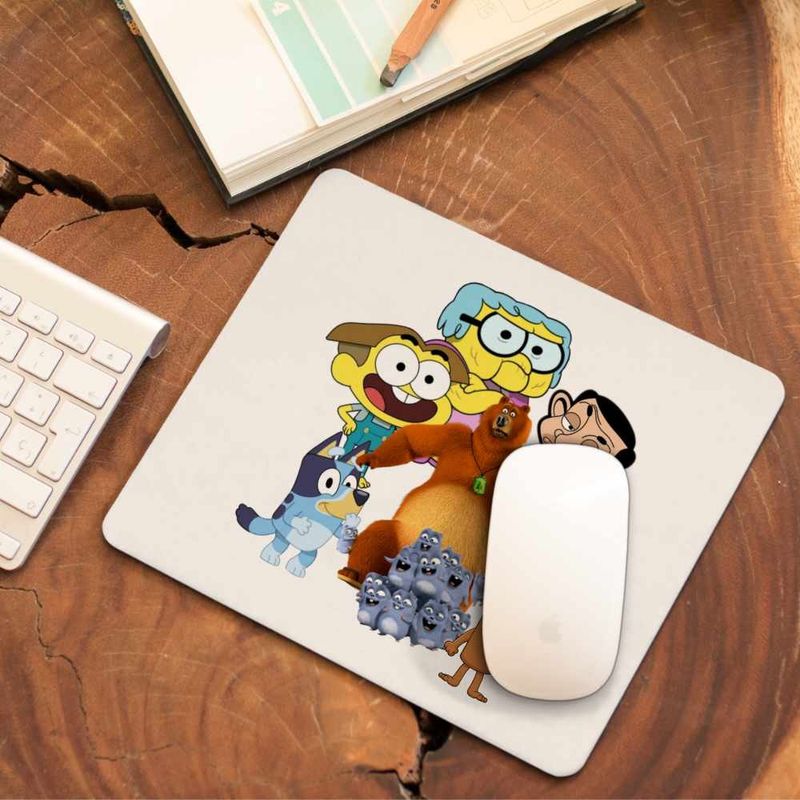 PC, gaming si accesorii - Periferice PC - Mousepad - Mousepad Familia Green Mr Bean Grizzy Lemingii Bluey Ursu Bunica CoolTrend, 21x19cm - Infinity.ro