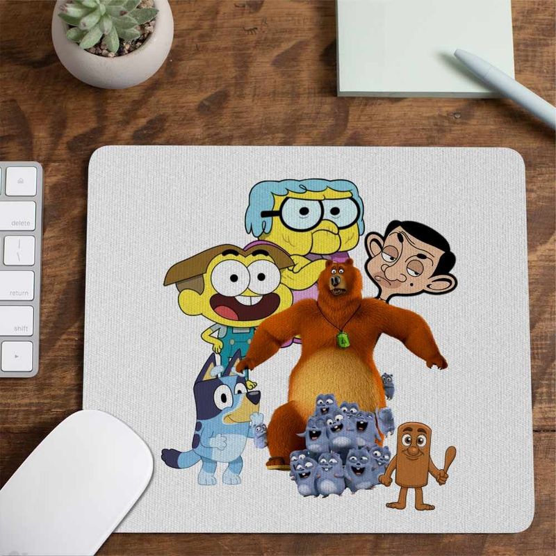 PC, gaming si accesorii - Periferice PC - Mousepad - Mousepad Familia Green Mr Bean Grizzy Lemingii Bluey Ursu Bunica CoolTrend, 21x19cm - Infinity.ro