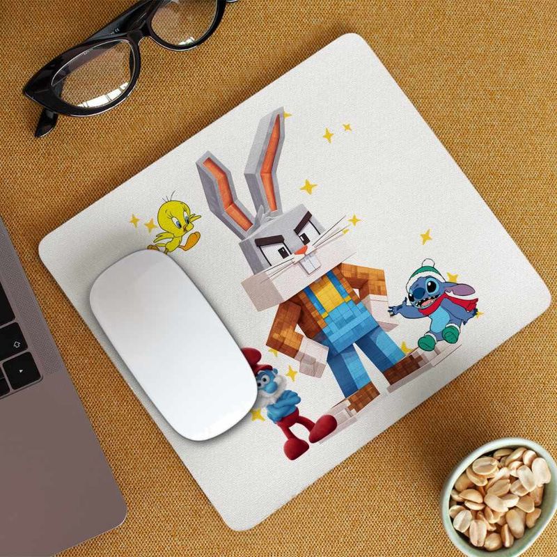 PC, gaming si accesorii - Periferice PC - Mousepad - Mousepad Bugs Bunny Minecraft CoolTrend, 21x19cm - Infinity.ro