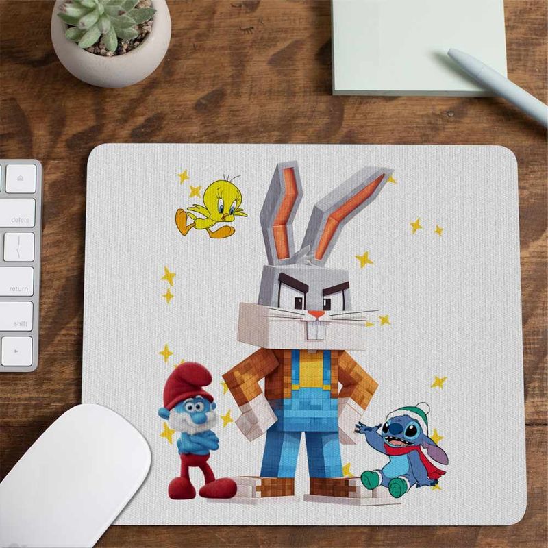 PC, gaming si accesorii - Periferice PC - Mousepad - Mousepad Bugs Bunny Minecraft CoolTrend, 21x19cm - Infinity.ro