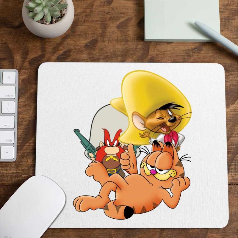 PC, gaming si accesorii - Periferice PC - Mousepad - Mousepad Speedy Gonzales Garfield Yosemite Sam Desene, CoolTrend, 21x19cm - Infinity.ro