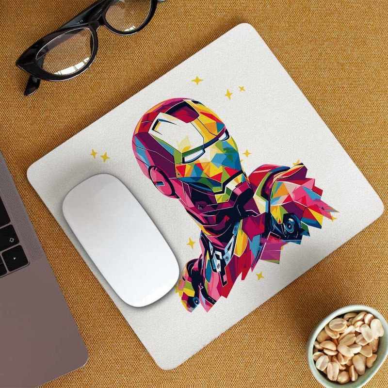 PC, gaming si accesorii - Periferice PC - Mousepad - Mousepad Iron Man Geometric Omul Fier Otel CoolTrend, 21x19cm - Infinity.ro