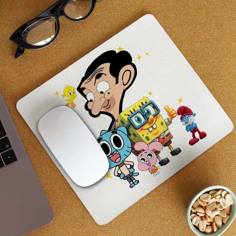 PC, gaming si accesorii - Periferice PC - Mousepad - Mousepad Gumball Mr Bean SpongeBob CoolTrend, 21x19cm - Infinity.ro