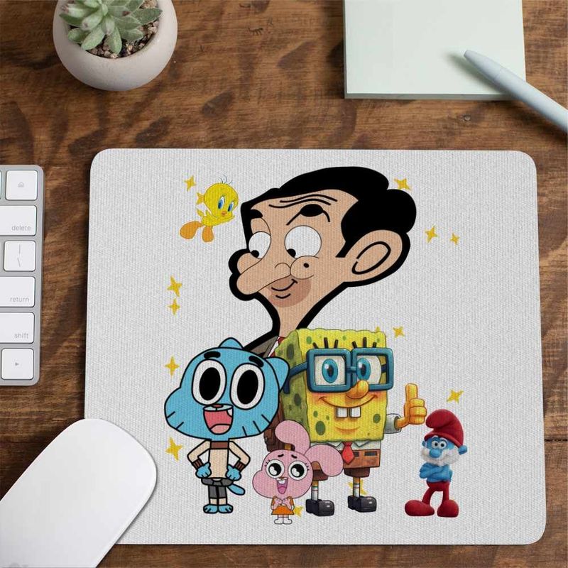 PC, gaming si accesorii - Periferice PC - Mousepad - Mousepad Gumball Mr Bean SpongeBob CoolTrend, 21x19cm - Infinity.ro