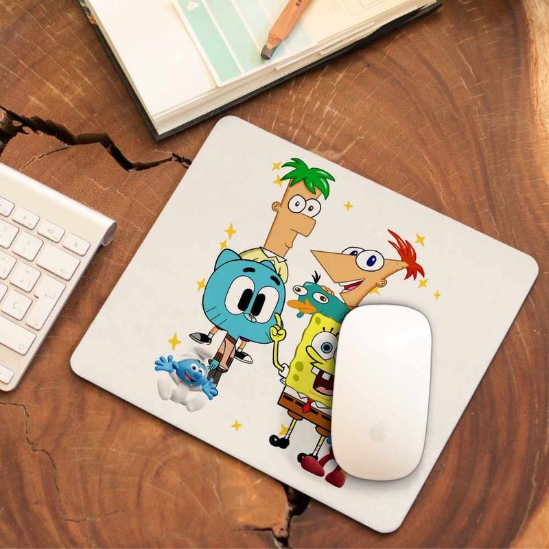 PC, gaming si accesorii - Periferice PC - Mousepad - Mousepad Phineas Ferb Gumball Spongebob CoolTrend, 21x19cm - Infinity.ro