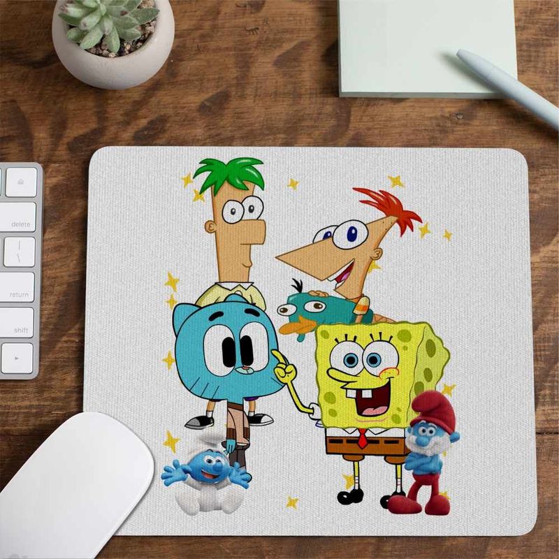 PC, gaming si accesorii - Periferice PC - Mousepad - Mousepad Phineas Ferb Gumball Spongebob CoolTrend, 21x19cm - Infinity.ro