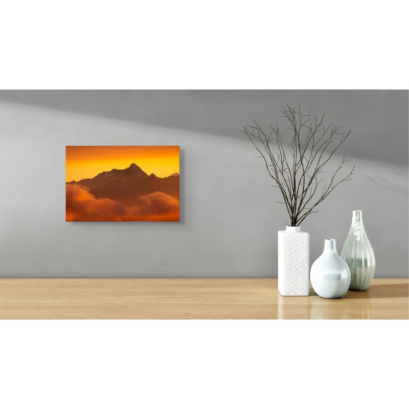 Casa si Gradina - Decoratiuni - Tablouri - Tablou Canvas, "Vârful ascuns în lumina amurgului", 39 x 26 cm - Infinity.ro
