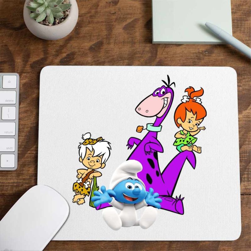 PC, gaming si accesorii - Periferice PC - Mousepad - Mousepad Familia Flintstone Dino Bebe Strumf Pebbles Bamm Bamm, CoolTrend, 21x19cm - Infinity.ro