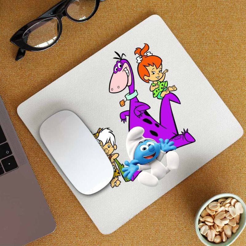 PC, gaming si accesorii - Periferice PC - Mousepad - Mousepad Familia Flintstone Dino Bebe Strumf Pebbles Bamm Bamm, CoolTrend, 21x19cm - Infinity.ro