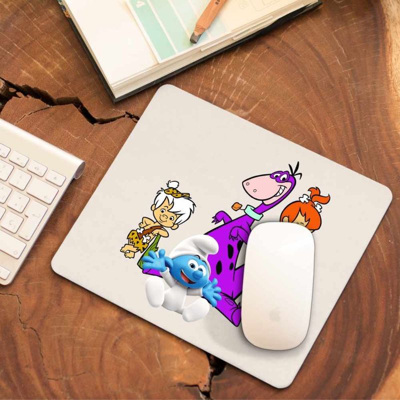 PC, gaming si accesorii - Periferice PC - Mousepad - Mousepad Familia Flintstone Dino Bebe Strumf Pebbles Bamm Bamm, CoolTrend, 21x19cm - Infinity.ro