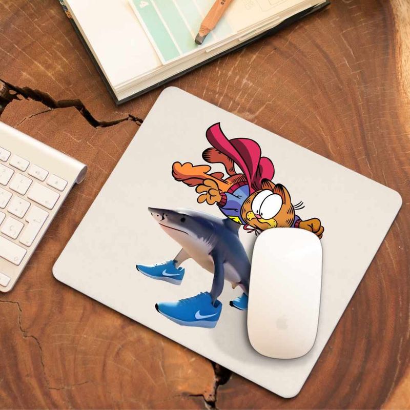 PC, gaming si accesorii - Periferice PC - Mousepad - Mousepad Garfield Rechin Tralalero Tralalala, CoolTrend, 21x19cm - Infinity.ro