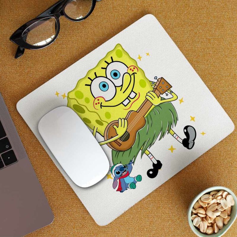PC, gaming si accesorii - Periferice PC - Mousepad - Mousepad SpongeBob Hawaii Ukulele Serial Sezon CoolTrend, 21x19cm - Infinity.ro