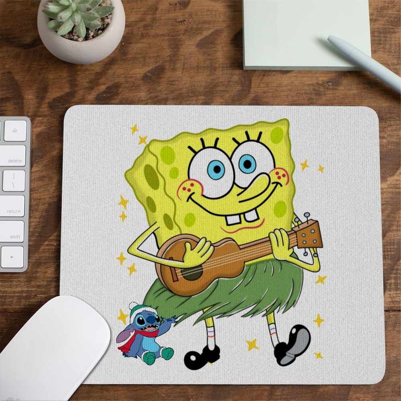 PC, gaming si accesorii - Periferice PC - Mousepad - Mousepad SpongeBob Hawaii Ukulele Serial Sezon CoolTrend, 21x19cm - Infinity.ro
