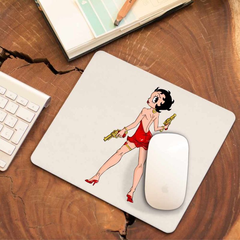 PC, gaming si accesorii - Periferice PC - Mousepad - Mousepad Betty Boop Mafioata Bonnie Clyde, CoolTrend, 21x19cm - Infinity.ro
