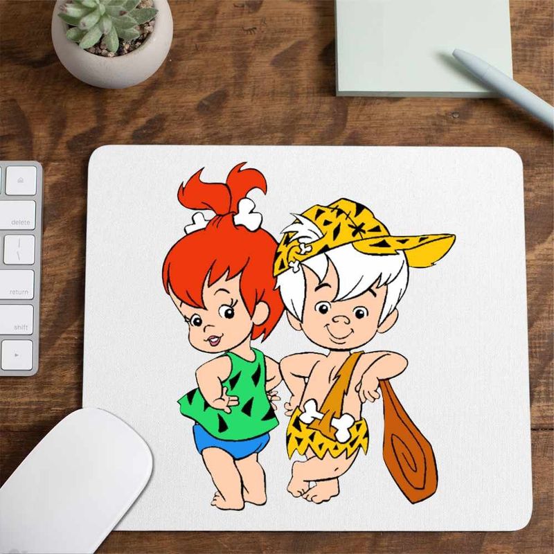 PC, gaming si accesorii - Periferice PC - Mousepad - Mousepad Familia Flintstone Bamm Bamm Pebbles Bebelusi Epoca de Piatra, CoolTrend, 21x19cm - Infinity.ro