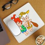 PC, gaming si accesorii - Periferice PC - Mousepad - Mousepad Familia Flintstone Bamm Bamm Pebbles Bebelusi Epoca de Piatra, CoolTrend, 21x19cm - Infinity.ro