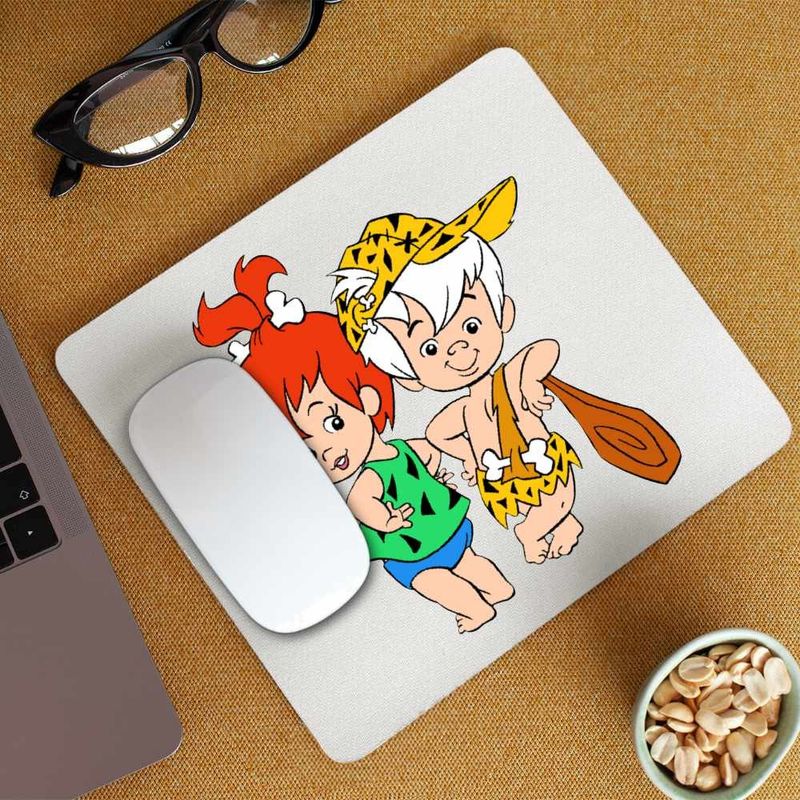 PC, gaming si accesorii - Periferice PC - Mousepad - Mousepad Familia Flintstone Bamm Bamm Pebbles Bebelusi Epoca de Piatra, CoolTrend, 21x19cm - Infinity.ro