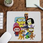 PC, gaming si accesorii - Periferice PC - Mousepad - Mousepad Familia Green Labubu Paienjenel Tung Sahur Robogobo CoolTrend, 21x19cm - Infinity.ro