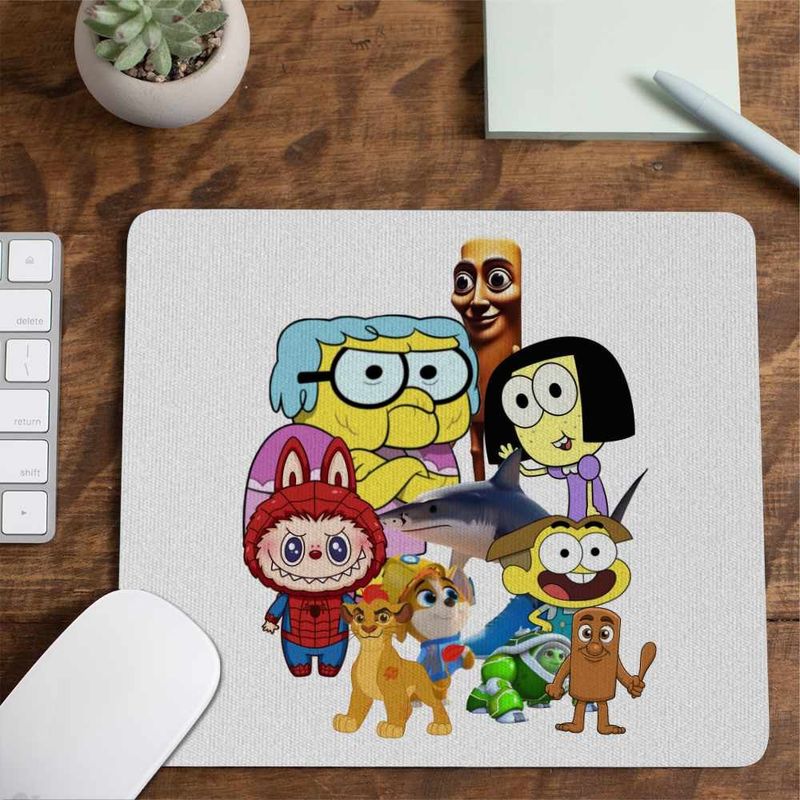 PC, gaming si accesorii - Periferice PC - Mousepad - Mousepad Familia Green Labubu Paienjenel Tung Sahur Robogobo CoolTrend, 21x19cm - Infinity.ro