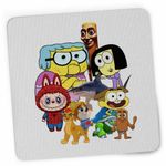 PC, gaming si accesorii - Periferice PC - Mousepad - Mousepad Familia Green Labubu Paienjenel Tung Sahur Robogobo CoolTrend, 21x19cm - Infinity.ro