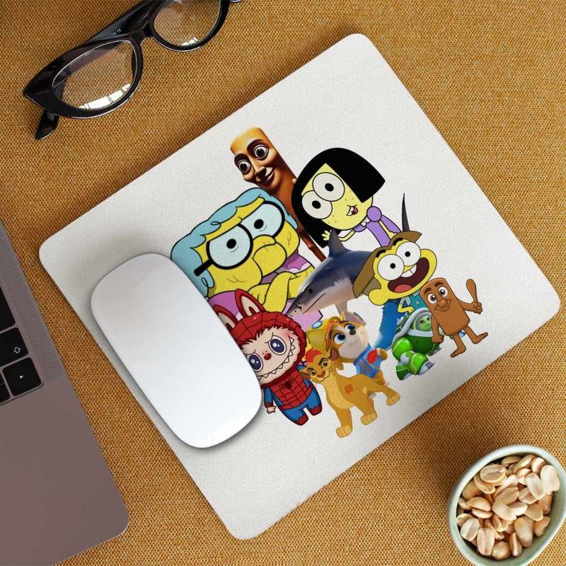 PC, gaming si accesorii - Periferice PC - Mousepad - Mousepad Familia Green Labubu Paienjenel Tung Sahur Robogobo CoolTrend, 21x19cm - Infinity.ro