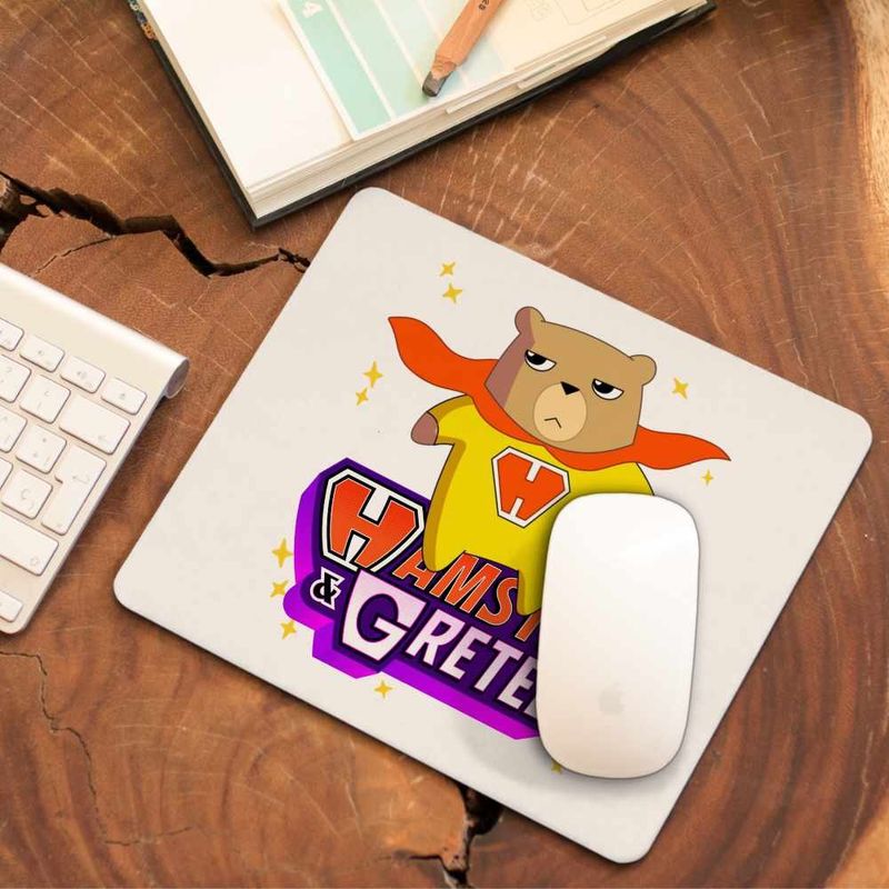 PC, gaming si accesorii - Periferice PC - Mousepad - Mousepad Hamster Gretel Super Erou CoolTrend, 21x19cm - Infinity.ro