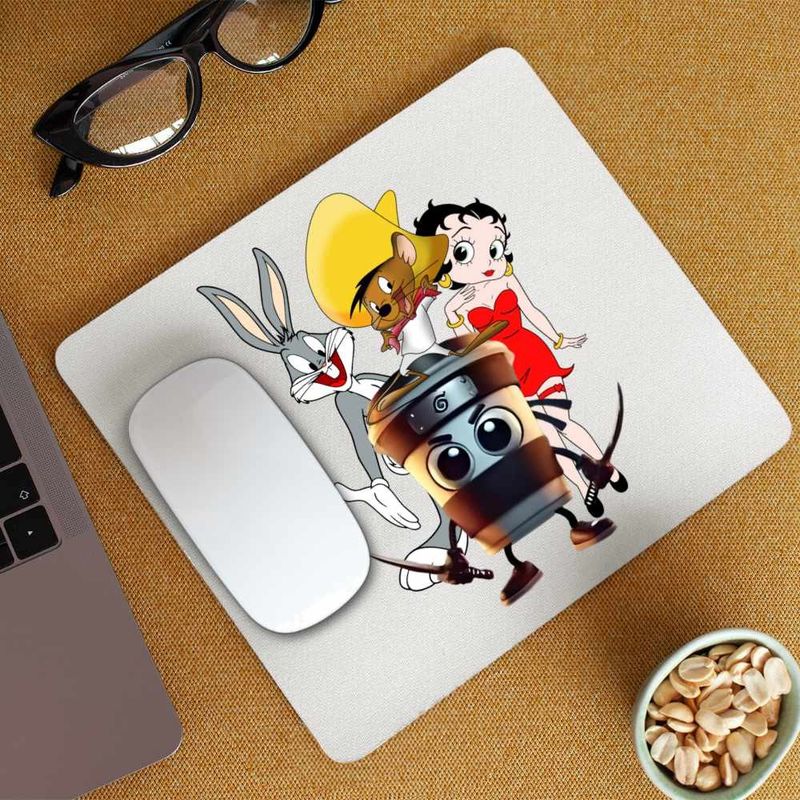 PC, gaming si accesorii - Periferice PC - Mousepad - Mousepad Speedy Gonzales Capucino Asasino Bugs Bunny Betty Boop, CoolTrend, 21x19cm - Infinity.ro
