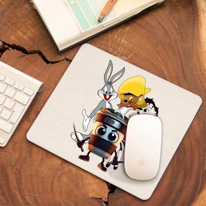 PC, gaming si accesorii - Periferice PC - Mousepad - Mousepad Speedy Gonzales Capucino Asasino Bugs Bunny Betty Boop, CoolTrend, 21x19cm - Infinity.ro
