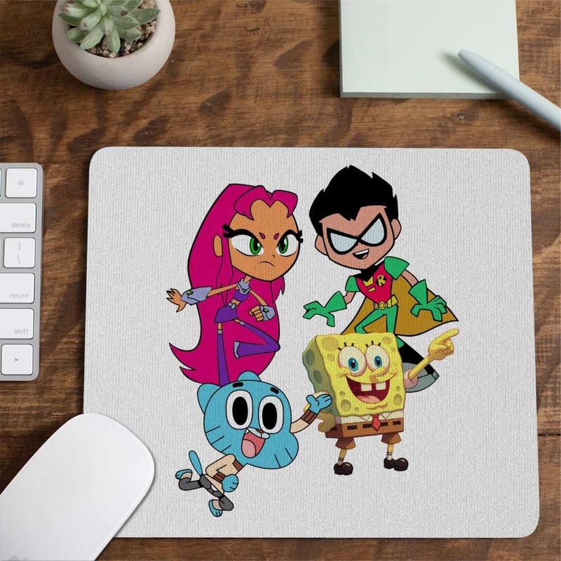 PC, gaming si accesorii - Periferice PC - Mousepad - Mousepad Tineri Titani Gumball SpongeBob Robin Starfire CoolTrend, 21x19cm - Infinity.ro