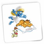 PC, gaming si accesorii - Periferice PC - Mousepad - Mousepad Garfield Strumfita Strumfii Motan, CoolTrend, 21x19cm - Infinity.ro