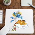 PC, gaming si accesorii - Periferice PC - Mousepad - Mousepad Garfield Strumfita Strumfii Motan, CoolTrend, 21x19cm - Infinity.ro