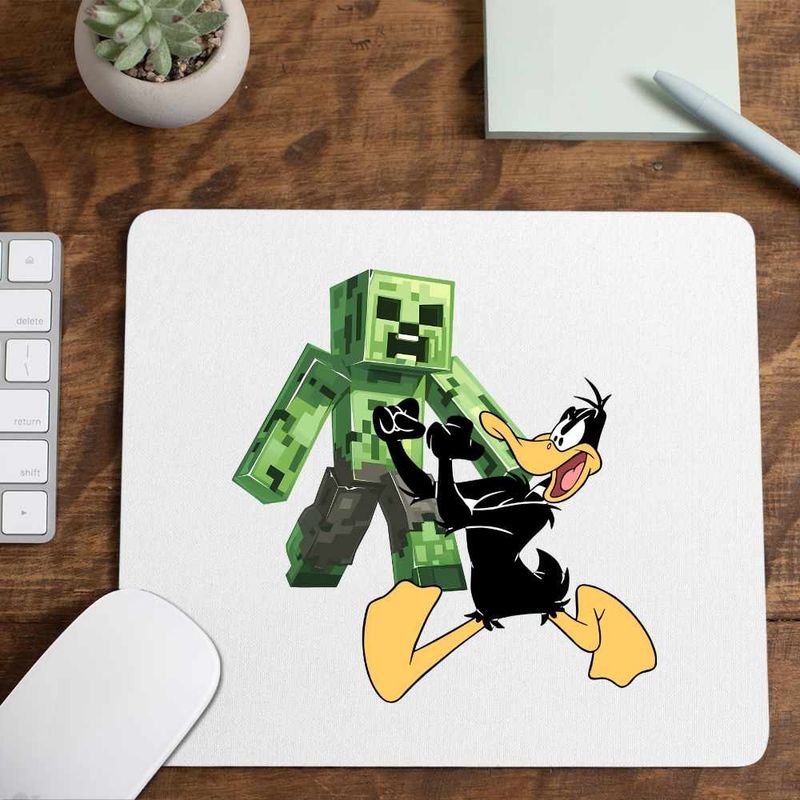 PC, gaming si accesorii - Periferice PC - Mousepad - Mousepad Daffy Duck Minecraft Creeper, CoolTrend, 21x19cm - Infinity.ro