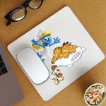 PC, gaming si accesorii - Periferice PC - Mousepad - Mousepad Garfield Strumfita Strumfii Motan, CoolTrend, 21x19cm - Infinity.ro