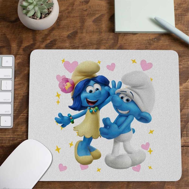 PC, gaming si accesorii - Periferice PC - Mousepad - Mousepad Rusinosul Floricica Blossom Strumfii CoolTrend, 21x19cm - Infinity.ro