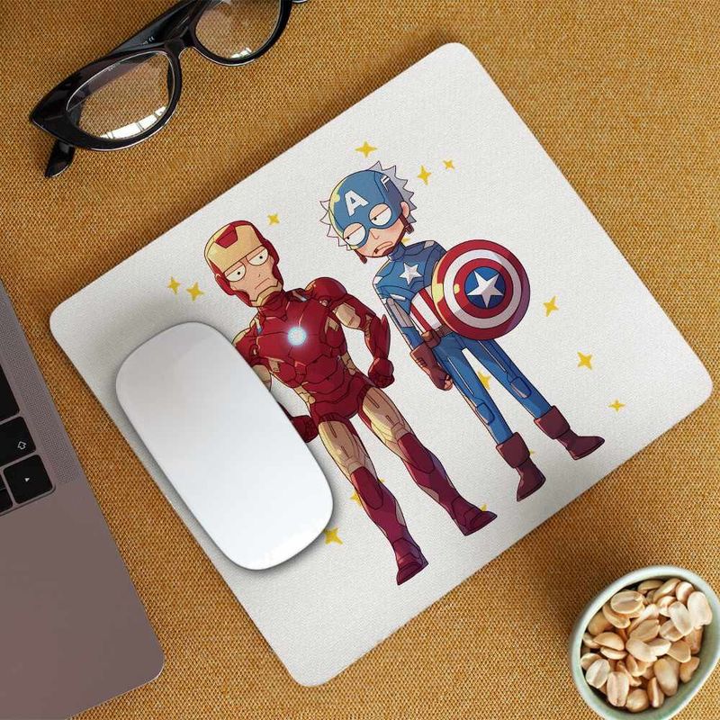 PC, gaming si accesorii - Periferice PC - Mousepad - Mousepad Iron Man Rick and Morty Captain America CoolTrend, 21x19cm - Infinity.ro