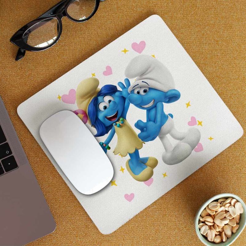 PC, gaming si accesorii - Periferice PC - Mousepad - Mousepad Rusinosul Floricica Blossom Strumfii CoolTrend, 21x19cm - Infinity.ro