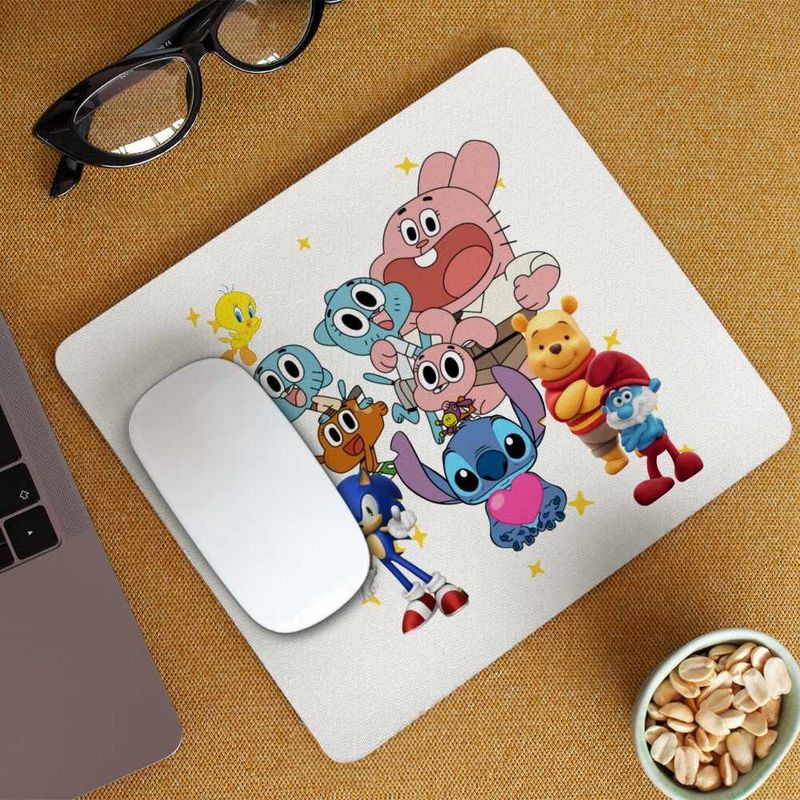 PC, gaming si accesorii - Periferice PC - Mousepad - Mousepad Gumball Stitch Sonic Winnie CoolTrend, 21x19cm - Infinity.ro