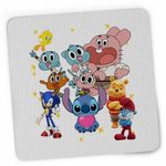 PC, gaming si accesorii - Periferice PC - Mousepad - Mousepad Gumball Stitch Sonic Winnie CoolTrend, 21x19cm - Infinity.ro