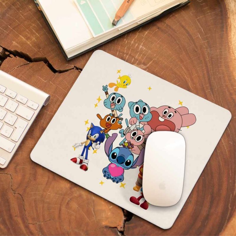 PC, gaming si accesorii - Periferice PC - Mousepad - Mousepad Gumball Stitch Sonic Winnie CoolTrend, 21x19cm - Infinity.ro