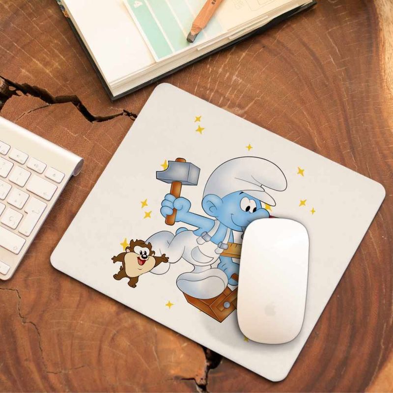 PC, gaming si accesorii - Periferice PC - Mousepad - Mousepad Strumfii Tamplar Meserias Dulgher CoolTrend, 21x19cm - Infinity.ro