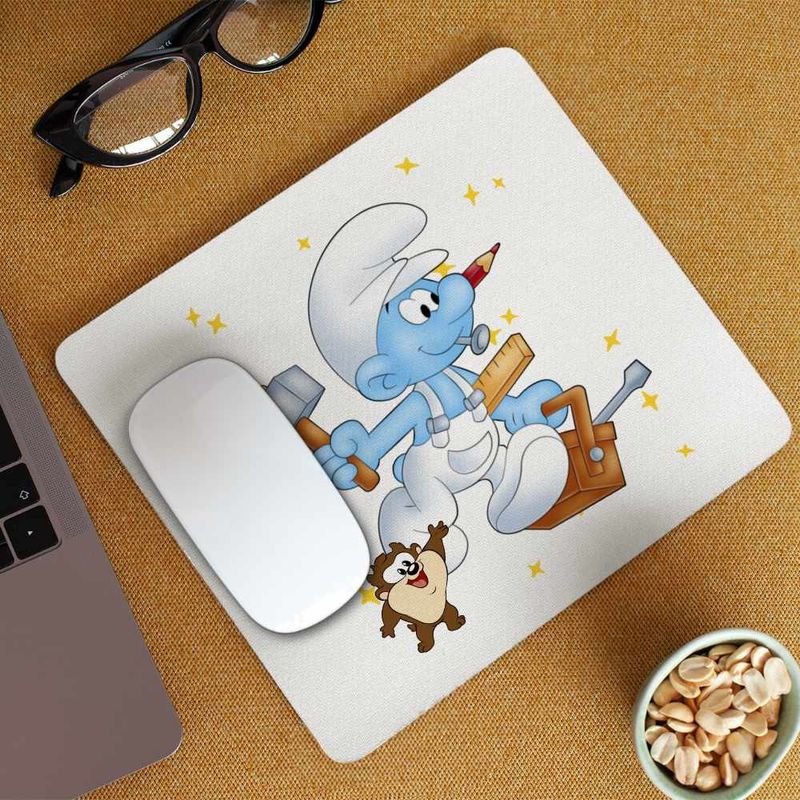 PC, gaming si accesorii - Periferice PC - Mousepad - Mousepad Strumfii Tamplar Meserias Dulgher CoolTrend, 21x19cm - Infinity.ro