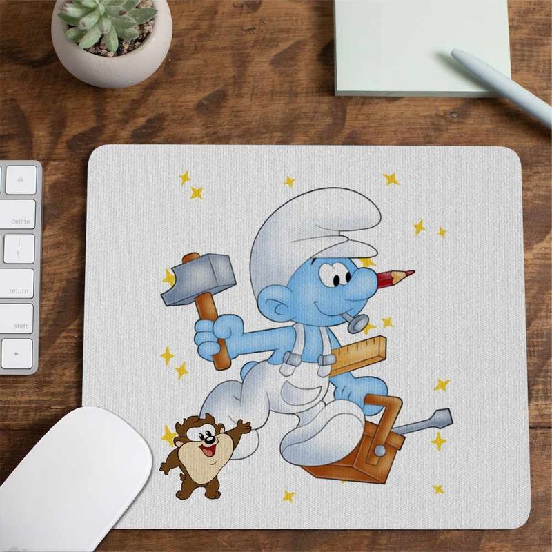 PC, gaming si accesorii - Periferice PC - Mousepad - Mousepad Strumfii Tamplar Meserias Dulgher CoolTrend, 21x19cm - Infinity.ro