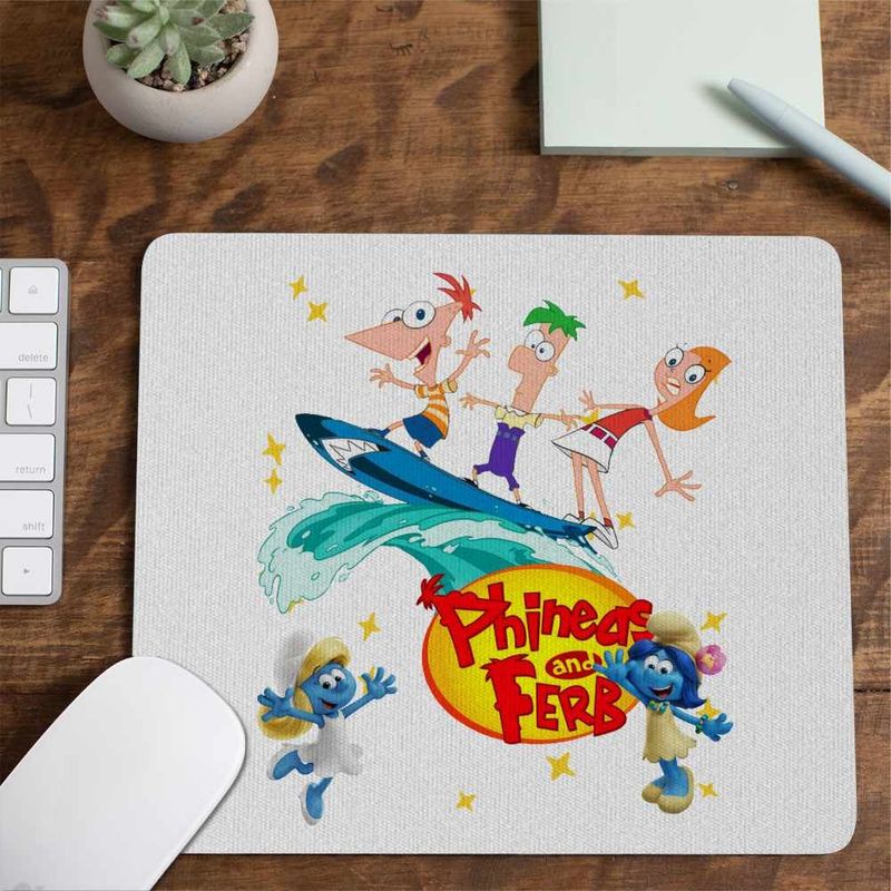 PC, gaming si accesorii - Periferice PC - Mousepad - Mousepad Phineas Ferb Candace Surf Vacanta CoolTrend, 21x19cm - Infinity.ro