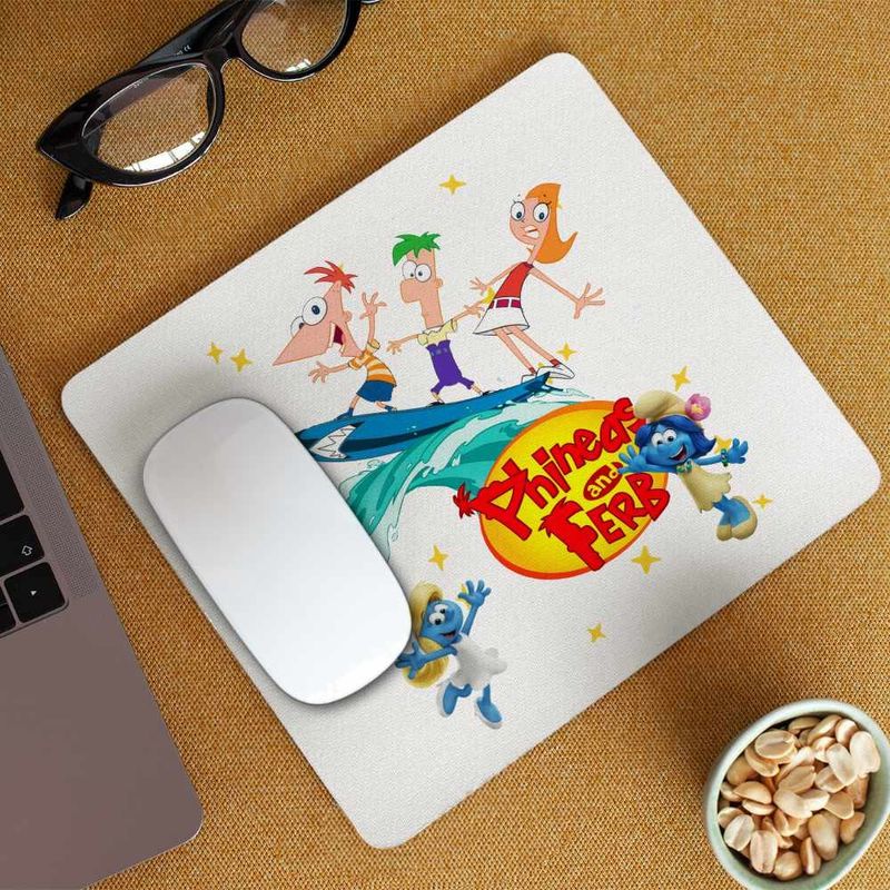 PC, gaming si accesorii - Periferice PC - Mousepad - Mousepad Phineas Ferb Candace Surf Vacanta CoolTrend, 21x19cm - Infinity.ro