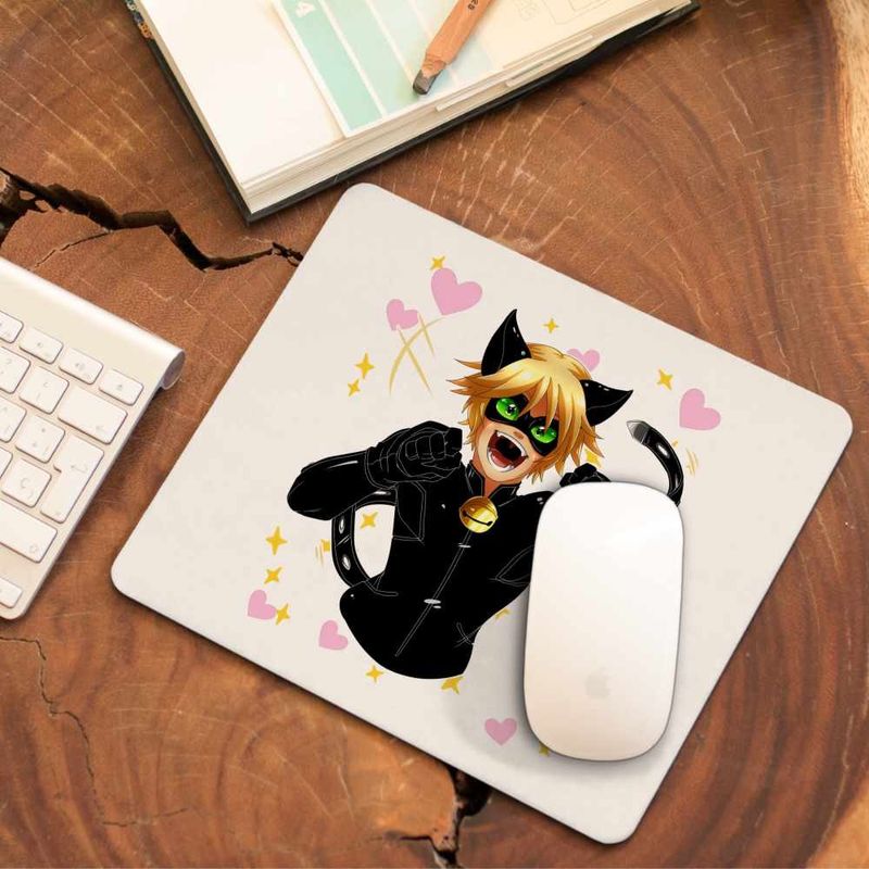 PC, gaming si accesorii - Periferice PC - Mousepad - Mousepad Adrian Agreste Miraculos Adrien Motanul Negru Noir CoolTrend, 21x19cm - Infinity.ro